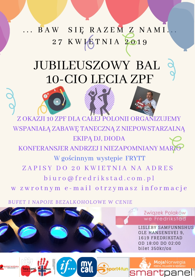 Jubileuszowy bal 10-lecia Związku Polaków we Fredrikstad