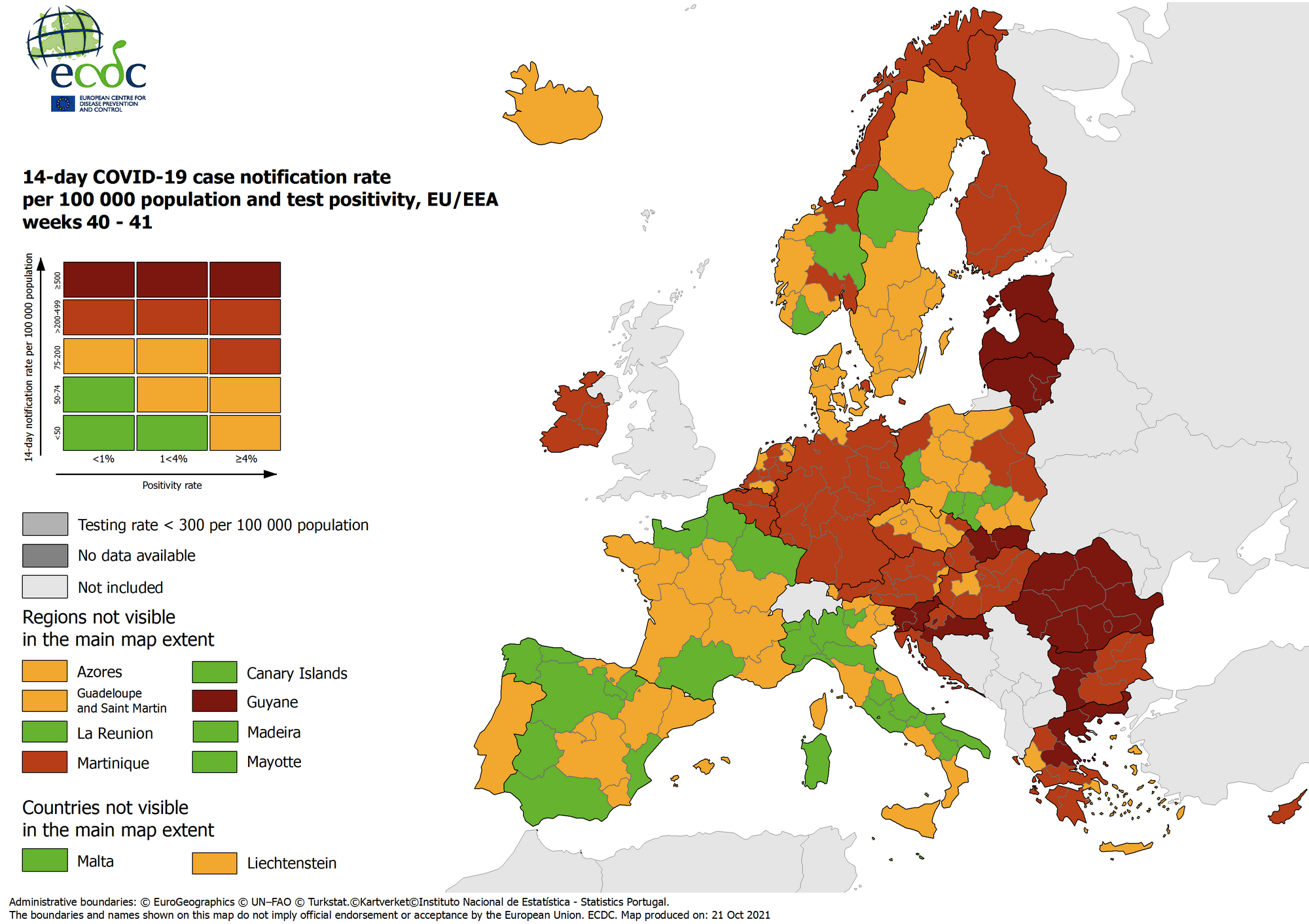 Zaktualizowana mapa, stan z 21 października. 