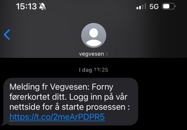 Tak wygląda wiadomość od oszustów podszywających się pod Statens vegvesen.
