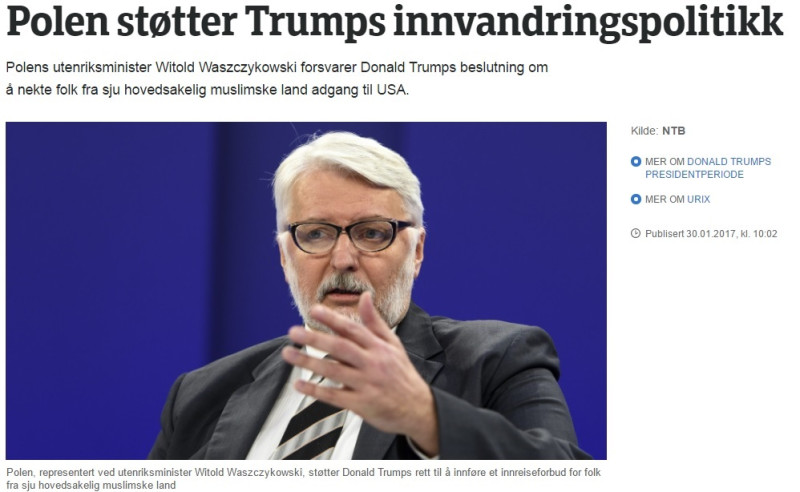 Witold Waszczykowski w norweskich wiadomościach