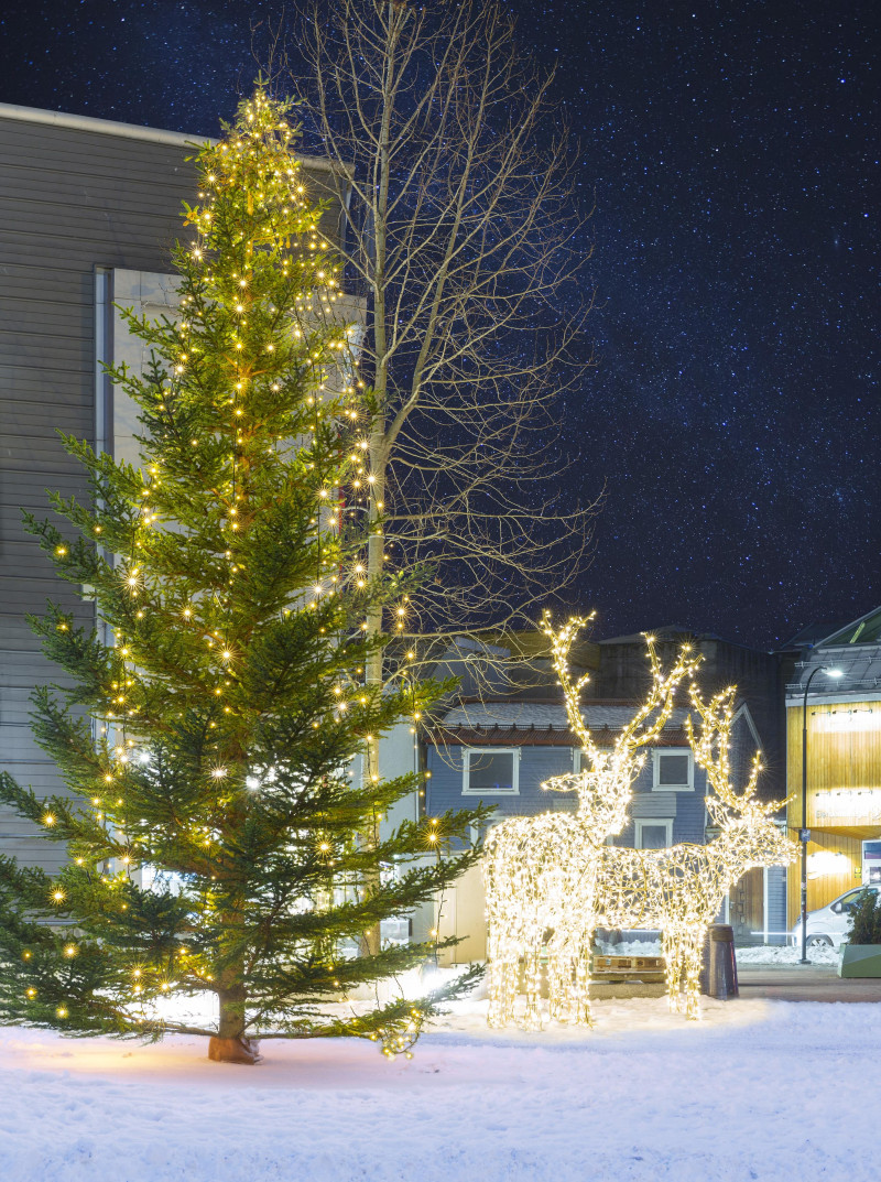 Co roku o tej porze norweskie ulice przystrojone są świątecznymi ozdobami. Na zdjęciu: jedna z ulic w Tromsø.