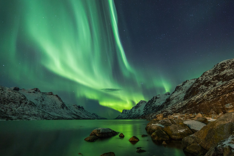 Aurora borealis w Tromsø.