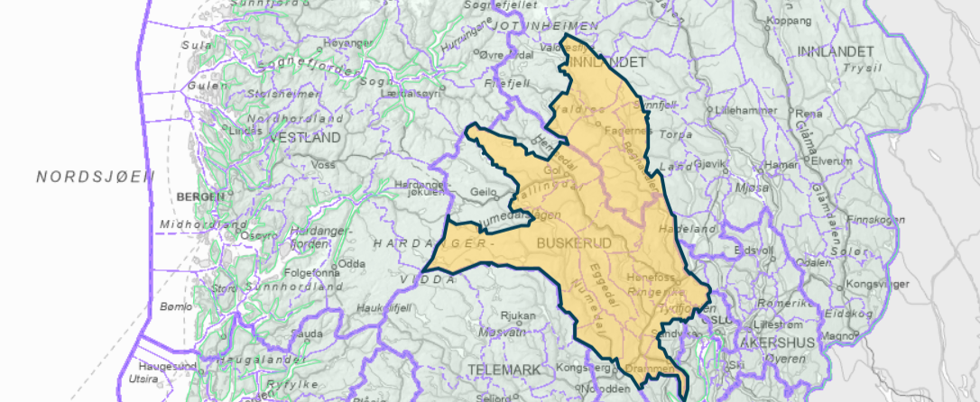 Alert przeciwpowodziowy w Norwegii (stan na 11:30, 16.05.2024).