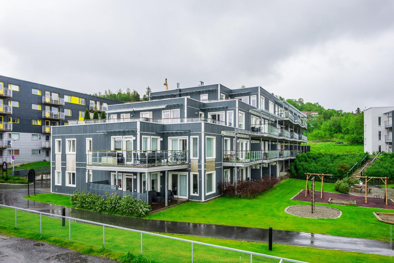 Osiedle Bergheim Plass w Trondheim.