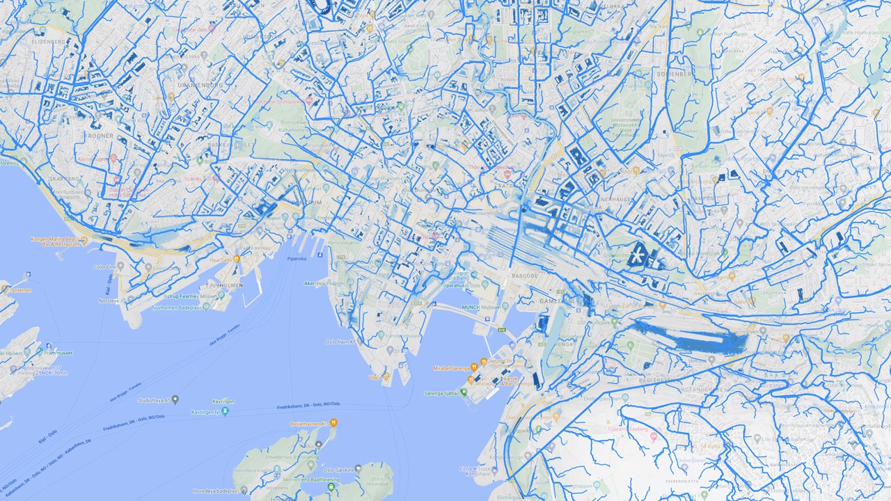 Model wód opadowych w Oslo stworzony przez 7Analytics.