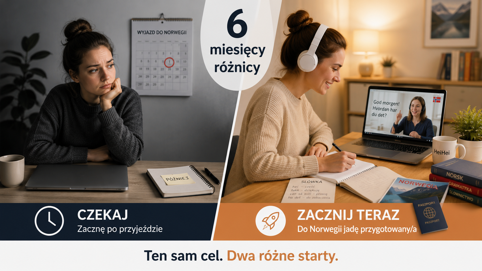 Ten sam cel. Dwa różne starty.