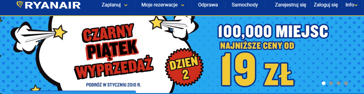 z okazji Black Friday dziś taniej bilety na styczeń 2018.