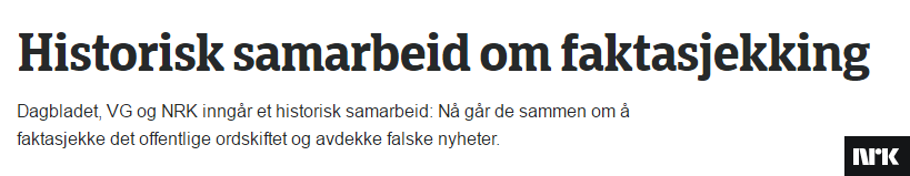 NRK uznało sojusz zawarty w słusznej sprawie z konkurencyjnymi dziennikami za historyczny.