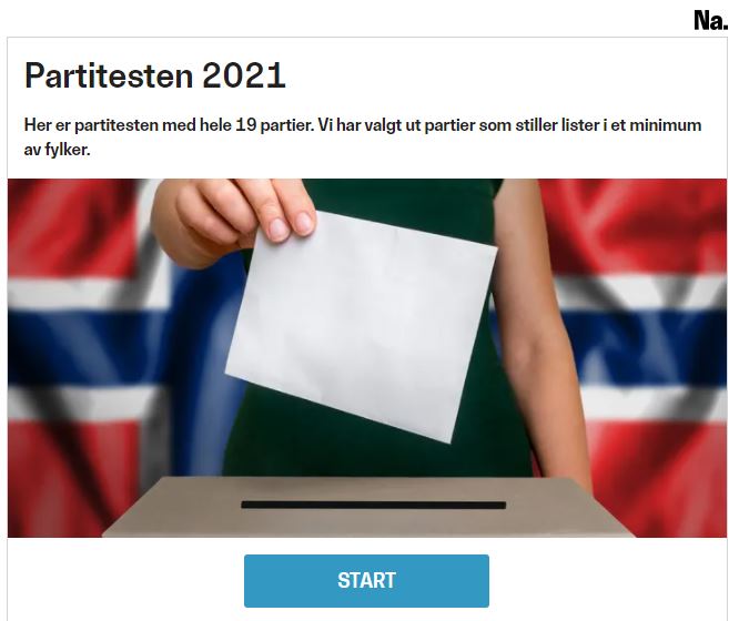 Screenshot, Valgomat Nettavisen