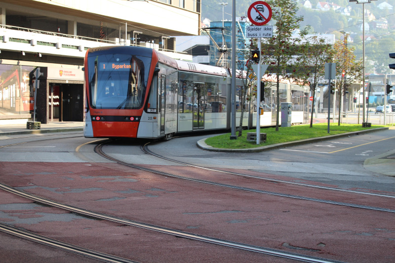 Tramwaj w Bergen.
