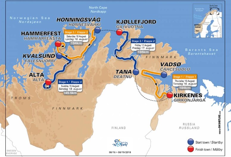 Trasa tegorocznego wyścigu Arctic Race of Norway.