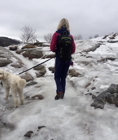 Oblodzony szlak wiodący na Preikestolen.