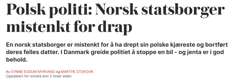 Sprawą porwania zainteresowały się główne norweskie media. Działania w sprawie zapowiedziało także MSZ kraju fiordów.