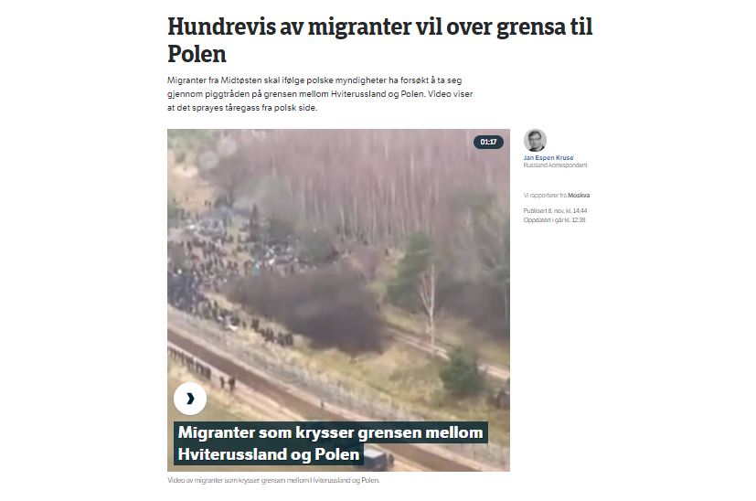 Norweskie media codziennie relacjonują sytuację na granicy polsko-białoruskiej.
