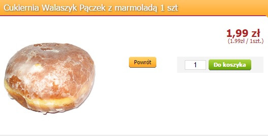 Pączek ze sklepu internetowego.