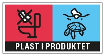 Etykieta, która znajdzie się na opakowaniach produkowanych przy użyciu tworzyw sztucznych.