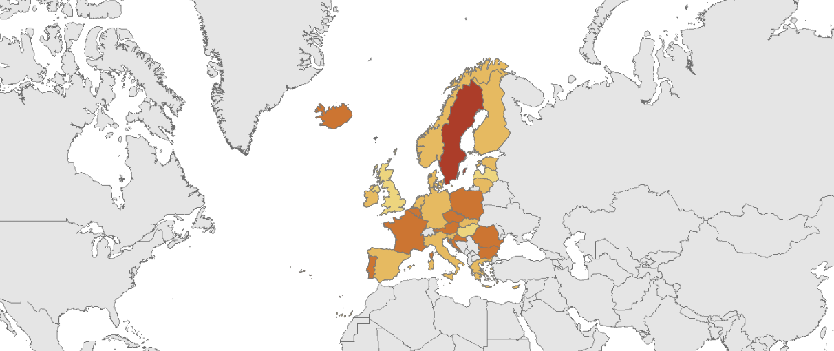 Mapa zakażeń na 100 tys. mieszkańców (21.06-05.07) 