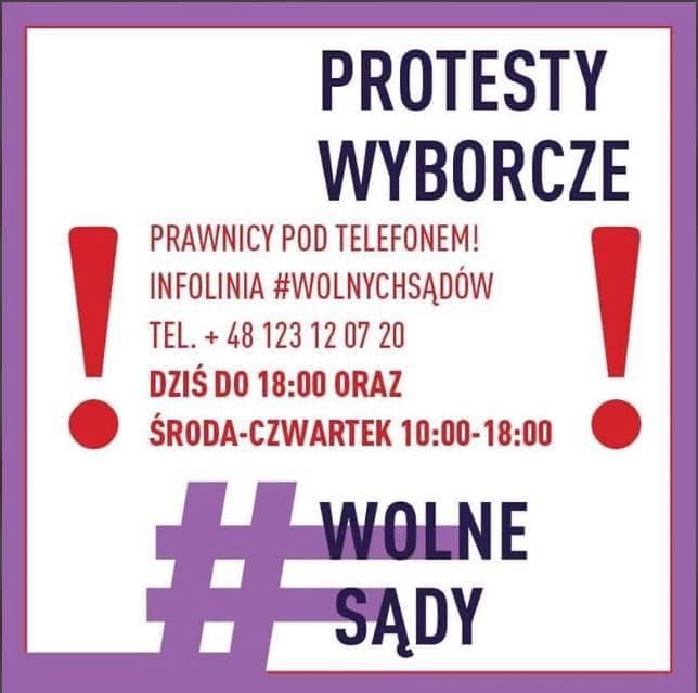 Pomoc w sprawie składania protestów oferują prawnicy, Helsińska Fundacja Praw Człowieka oraz politycy partii opozycyjnych.