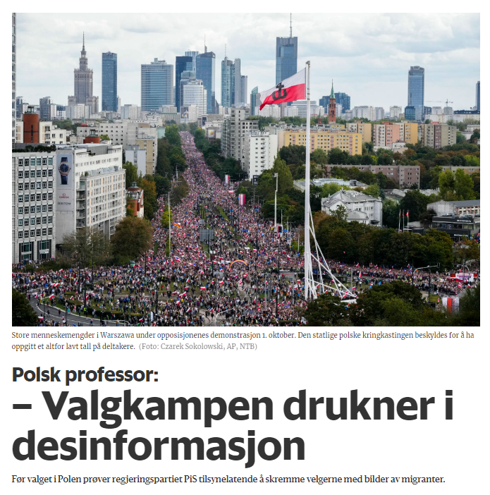 Norweskie media przedstawiają często zdjęcia z Marszu Miliona Serc.