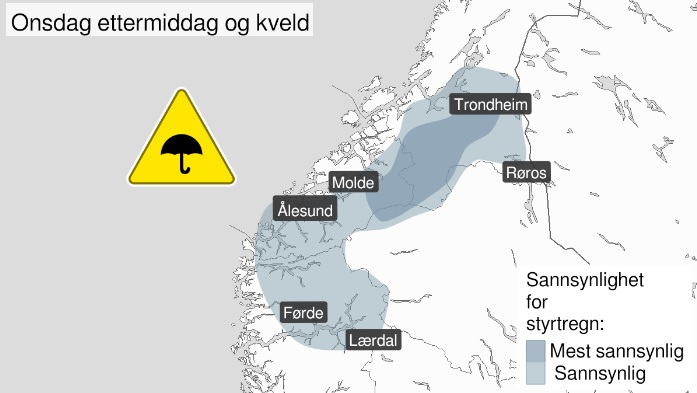 Koniec Lata W Norwegii Zolty Poziom Ostrzezenia Przed Ulewami Dla Czesci Kraju