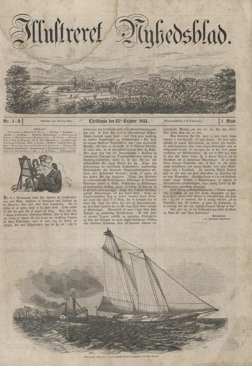 Pierwszy numer Illustret Nyhedsblad, 25 października 1851.