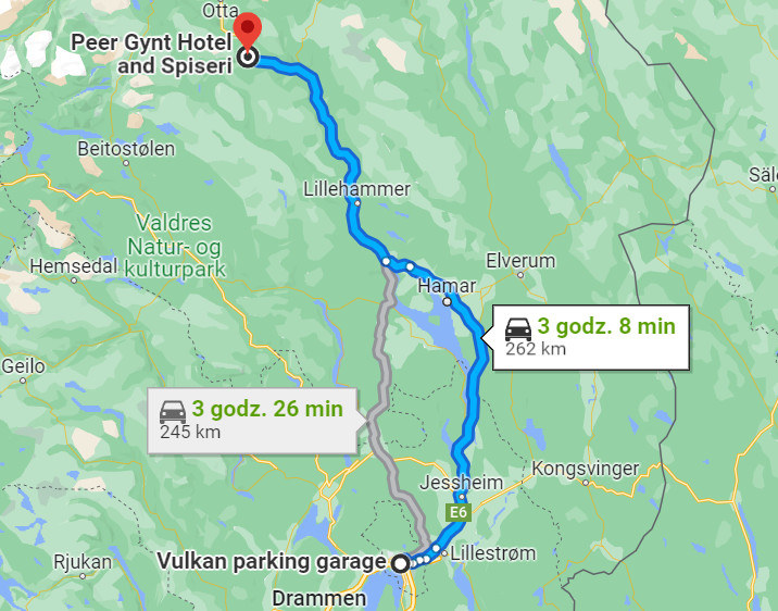 Trasa w linii prostej ma ok. 262 km