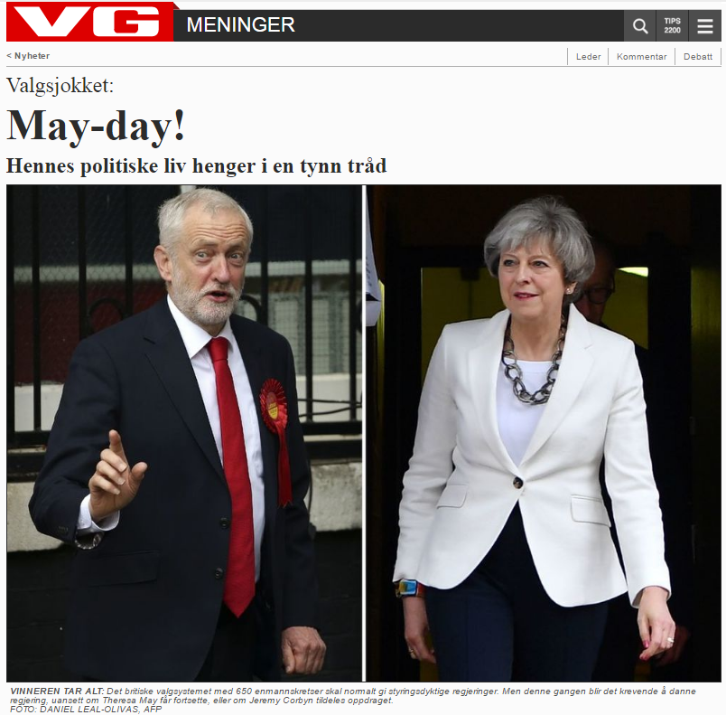 VG: „May-day! Jej życie polityczne wisi na włosku”