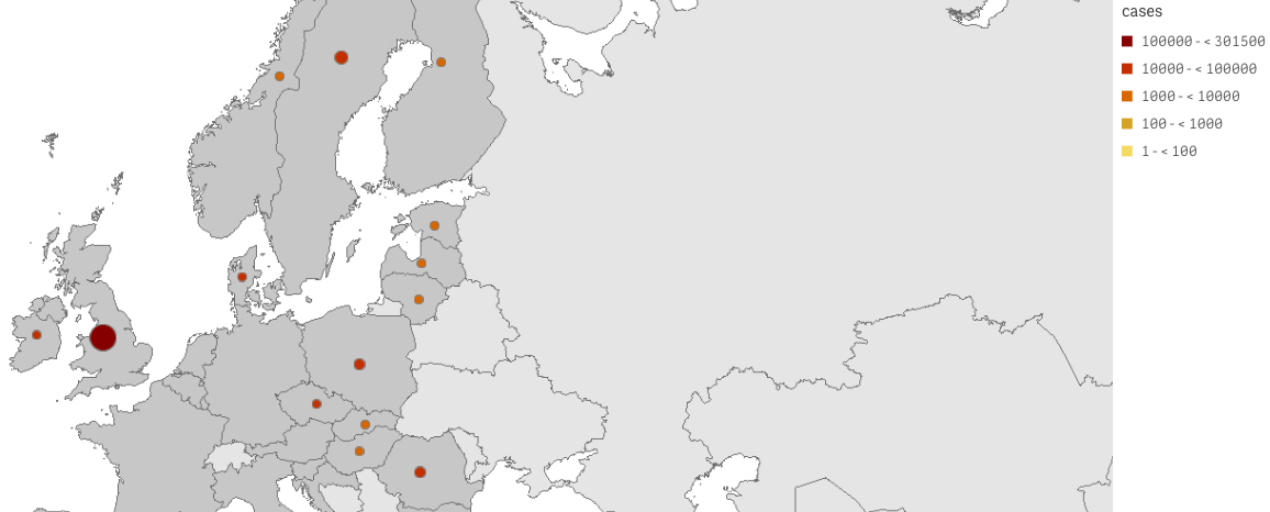 W Europie północnej sytuacja wygląda najgorzej w Wielkiej Brytanii i Szwecji.