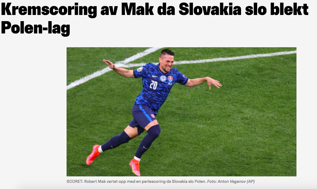 Artykułowi Nettavsien podsumowującemu spotkanie, towarzyszy fotografia Róberta Maka oraz tytuł sugerujący słabość Polski.