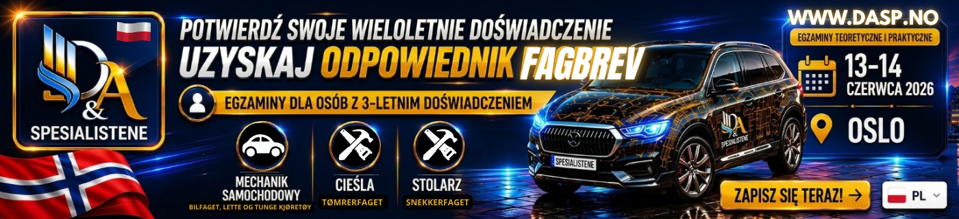 Fagbrev w Norwegii po Polsku