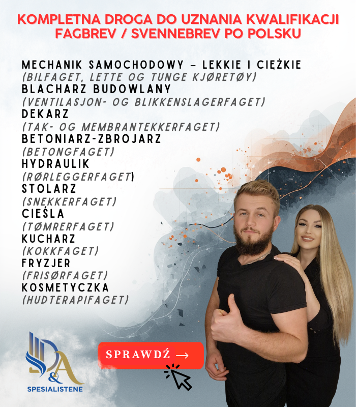 Egzaminy Czeladnicze W Norwegii Po Polsku | D&ASpesialistene