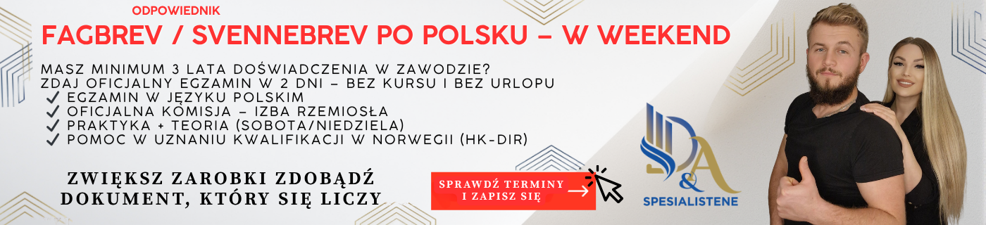 Fagbrev w Norwegii po Polsku