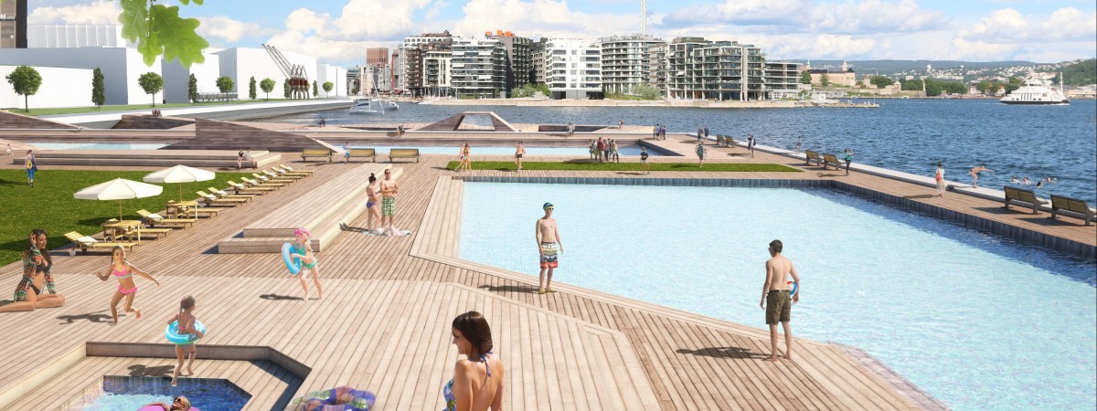 Nowe kąpielisko, promenada i parki. Tak będzie wyglądać Filipstad w Oslo [WIZUALIZACJE]