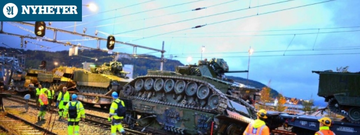 Problem ciężkiego kalibru w Trondheim. Z pociągu wypadł na tory… czołg