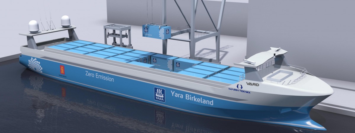 To pierwszy bezzałogowy i bezemisyjny kontenerowiec na świecie. „Norwegia jest pionierem