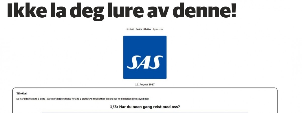 SAS ostrzega przed oszustami: nie bierzcie „darmowych biletów”