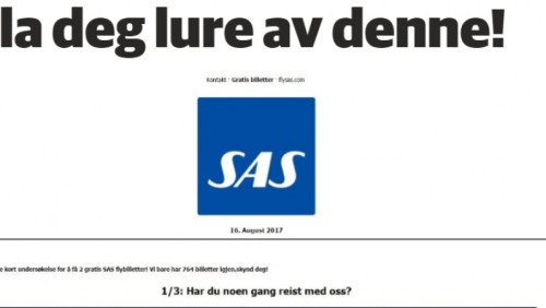 SAS ostrzega przed oszustami: nie bierzcie „darmowych biletów”