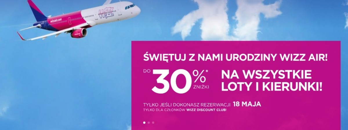 Tylko dziś do 30 proc. zniżki na wszystkie loty i kierunki w Wizzair