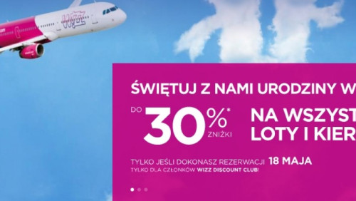 Tylko dziś do 30 proc. zniżki na wszystkie loty i kierunki w Wizzair