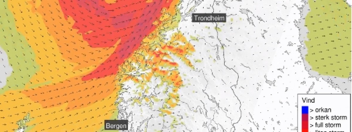 [ALERT POGODOWY] NVE ostrzega: huragan nad Norwegią. W te miejsca uderzy Cora