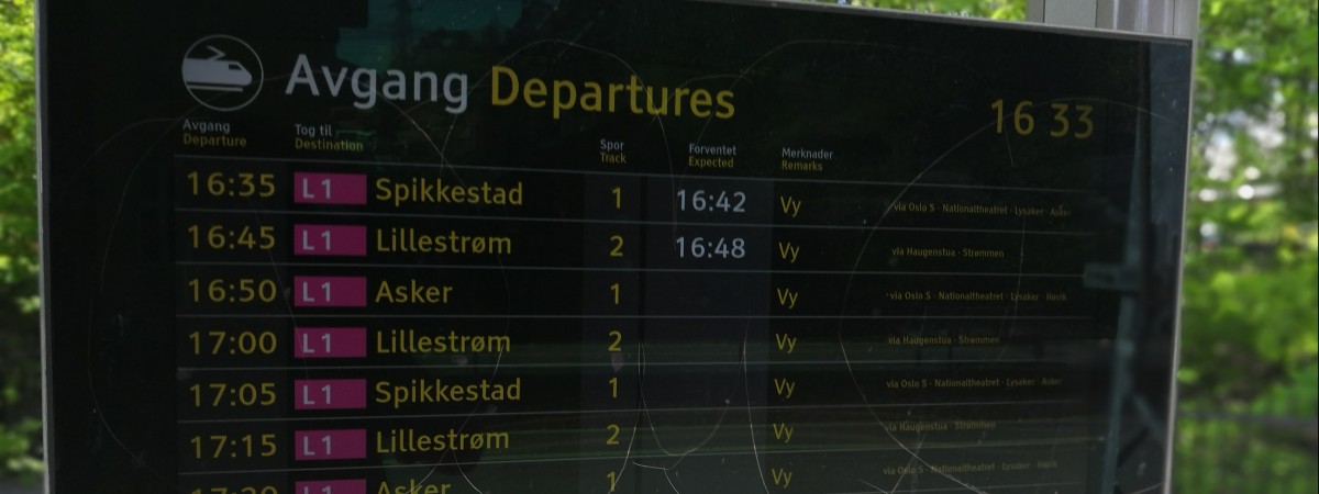 Pasażer się liczy: Bane Nor ułatwi sprawdzanie rozkładów jazdy