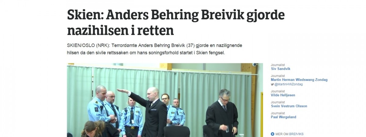 Dziś ruszył proces Andersa Breivika. Morderca pozywa Norwegię za łamanie praw człowieka 