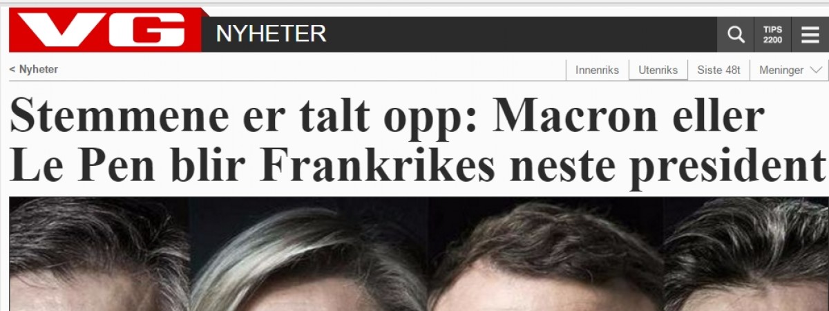 „Le Pen i Macron przeszli do drugiej tury wyborów”:  norweskie media o wyborach prezydenckich we Francji 