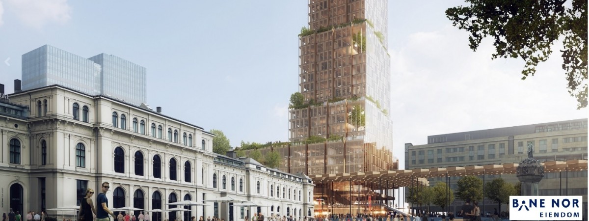 Zwycięski projekt wybrany: tak będzie wyglądać jeden z budynków dworca w Oslo [WIZUALIZACJE]