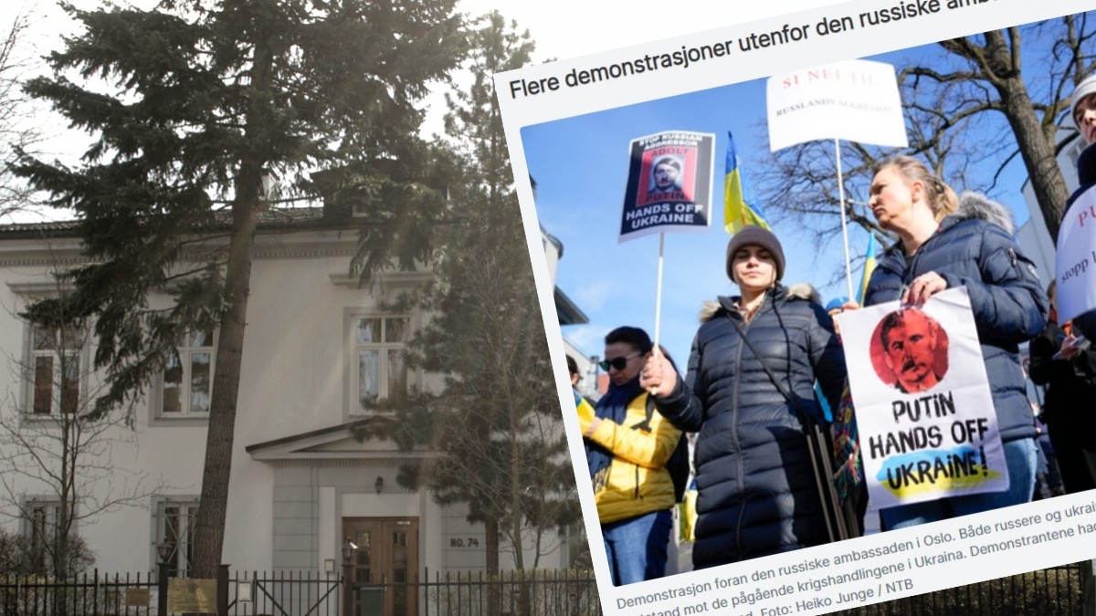 W Oslo demonstrowali pod rosyjską ambasadą. W kierunku budynku poleciały jajka i pomidory