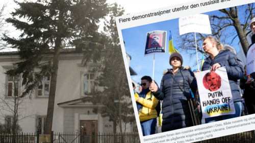 W Oslo demonstrowali pod rosyjską ambasadą. W kierunku budynku poleciały jajka i pomidory