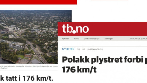 Hipokryzja norweskich mediów: Norweg jechał szybciej, ale to Polaka piętnują