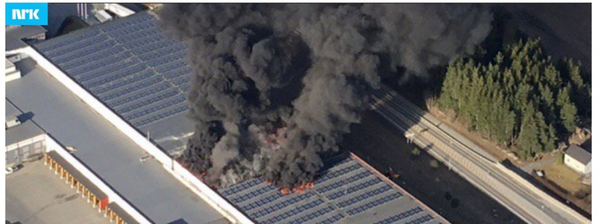 Będą problemy z dostawami żywności w Østlandet? Pożar w Vestby pochłonął część zapasów hurtowni Asko