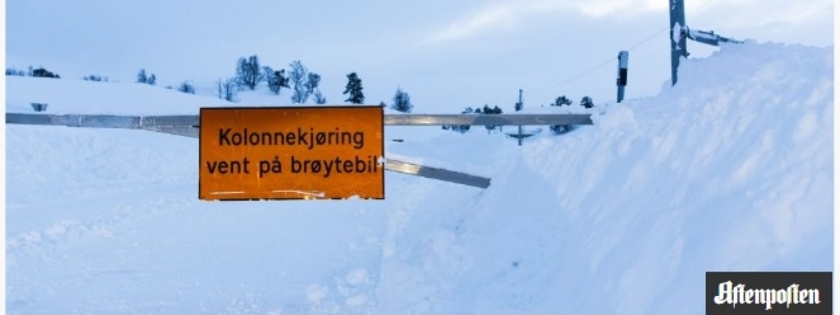 Uwaga: silny wiatr, śnieg i zamknięte drogi na południu Norwegii