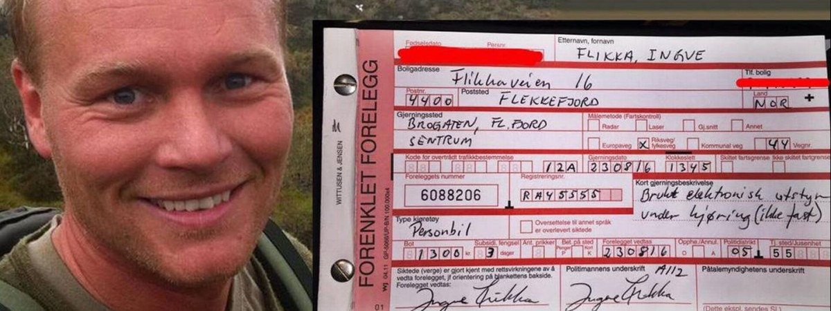 Policjant dał mandat samemu sobie. 